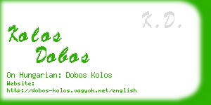 kolos dobos business card
